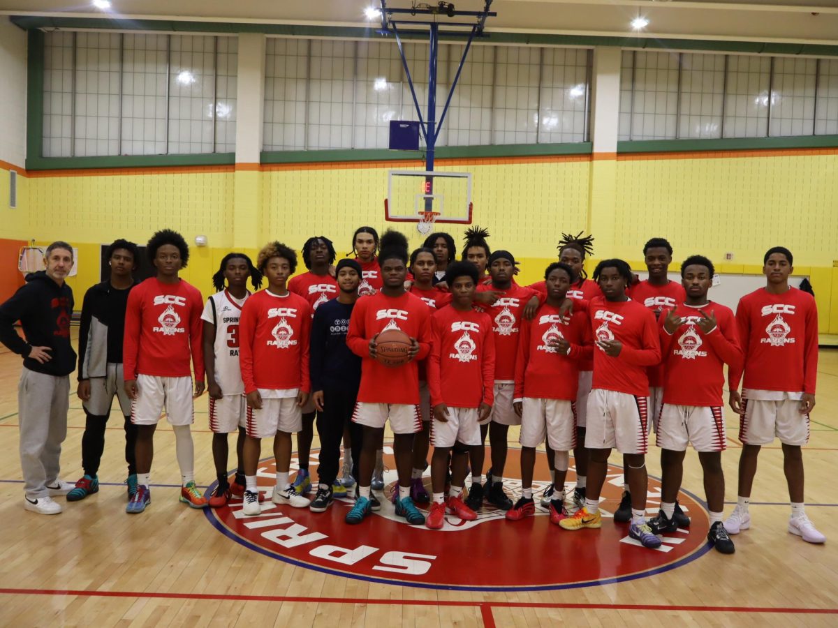 Spring Creek Campus Boys Basketball Team with Coach R