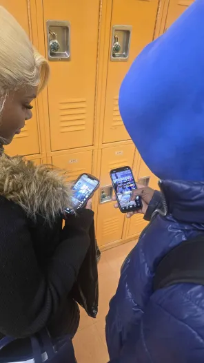 Students scrolling on Tiktok, one of the most popular social media apps among teens
